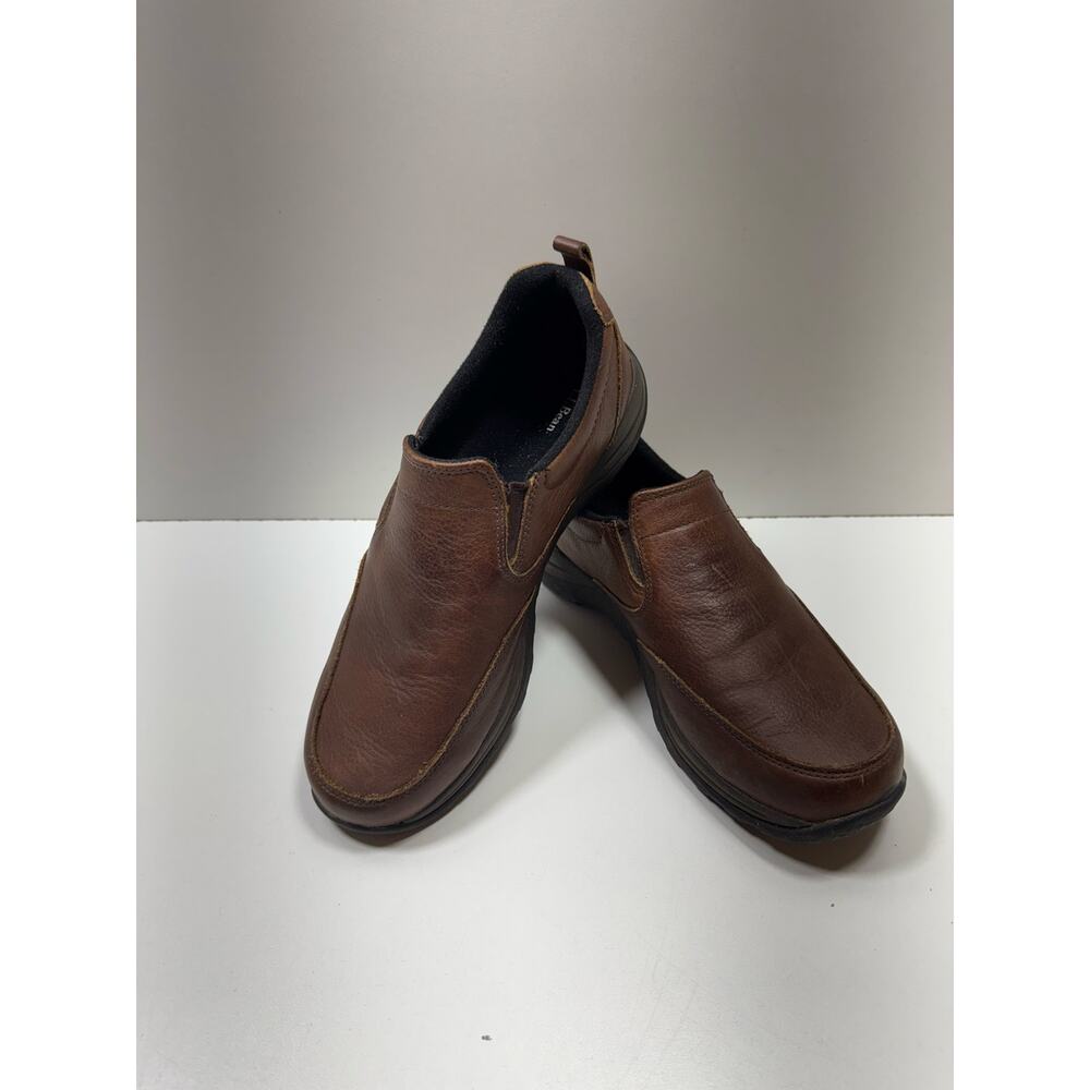 LL Bean Brown Leather Slip On Casual Shoe Men’s Sz 9 M Loafer Grandpa Core